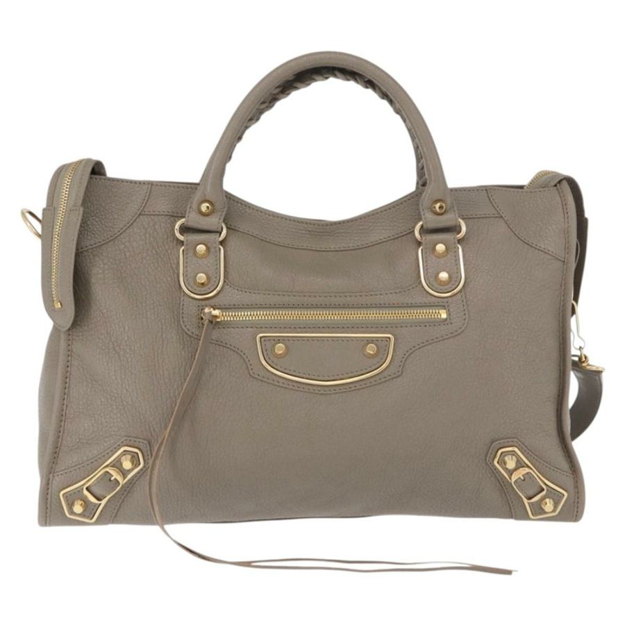 【日本直送】BALENCIAGA 經典金屬邊飾都會包 2way 米色 390154 正品 185406SAM-12