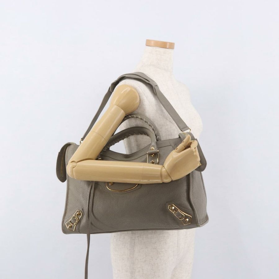 【日本直送】BALENCIAGA 經典金屬邊飾都會包 2way 米色 390154 正品 185406SAM-25