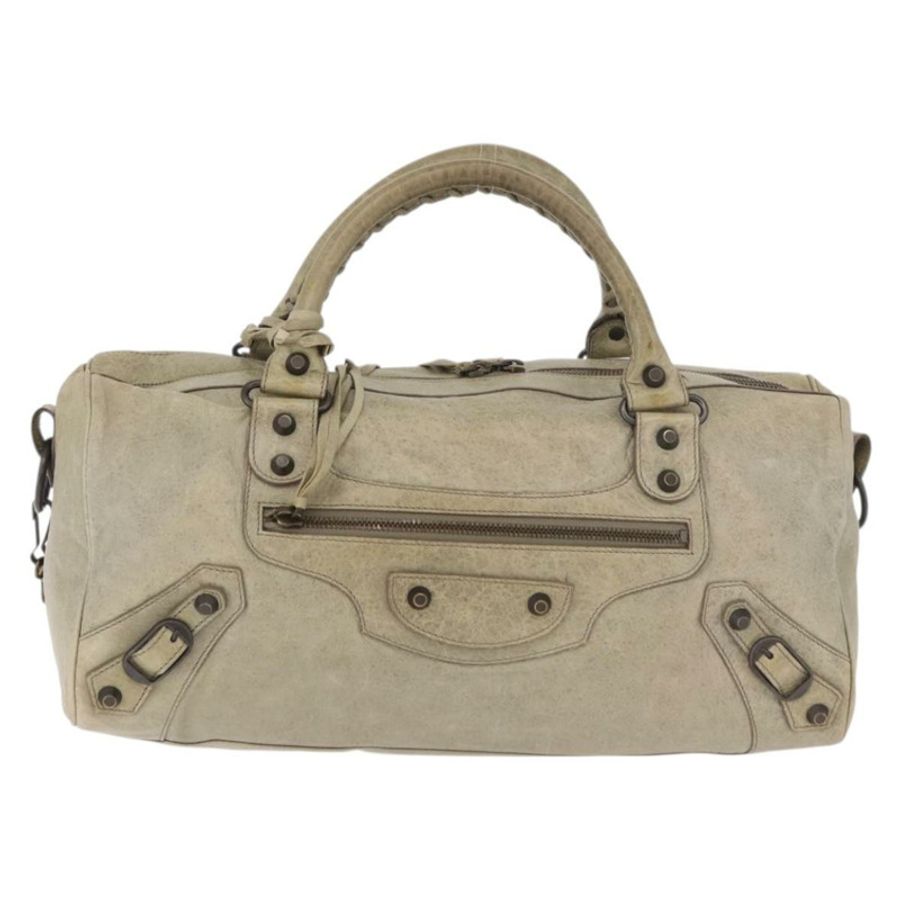 【日本直送】BALENCIAGA Tzigie 手提包 皮革 兩用 米色 128523 正品 185359V-12