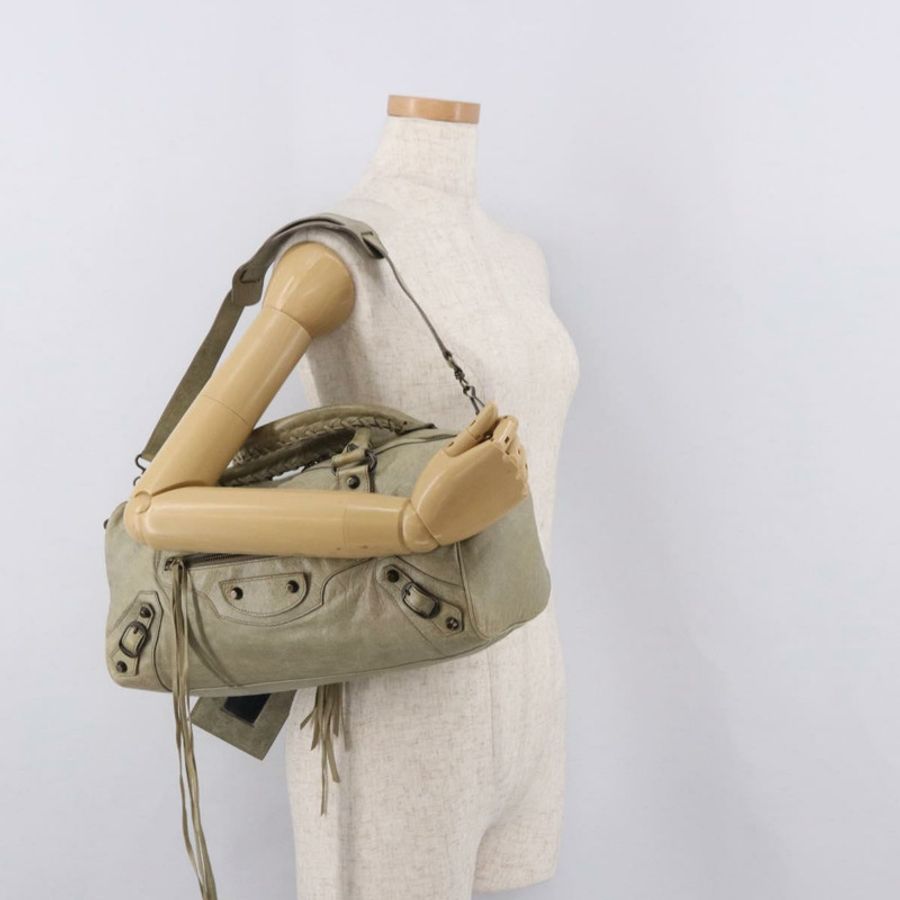 【日本直送】BALENCIAGA Tzigie 手提包 皮革 兩用 米色 128523 正品 185359V-26