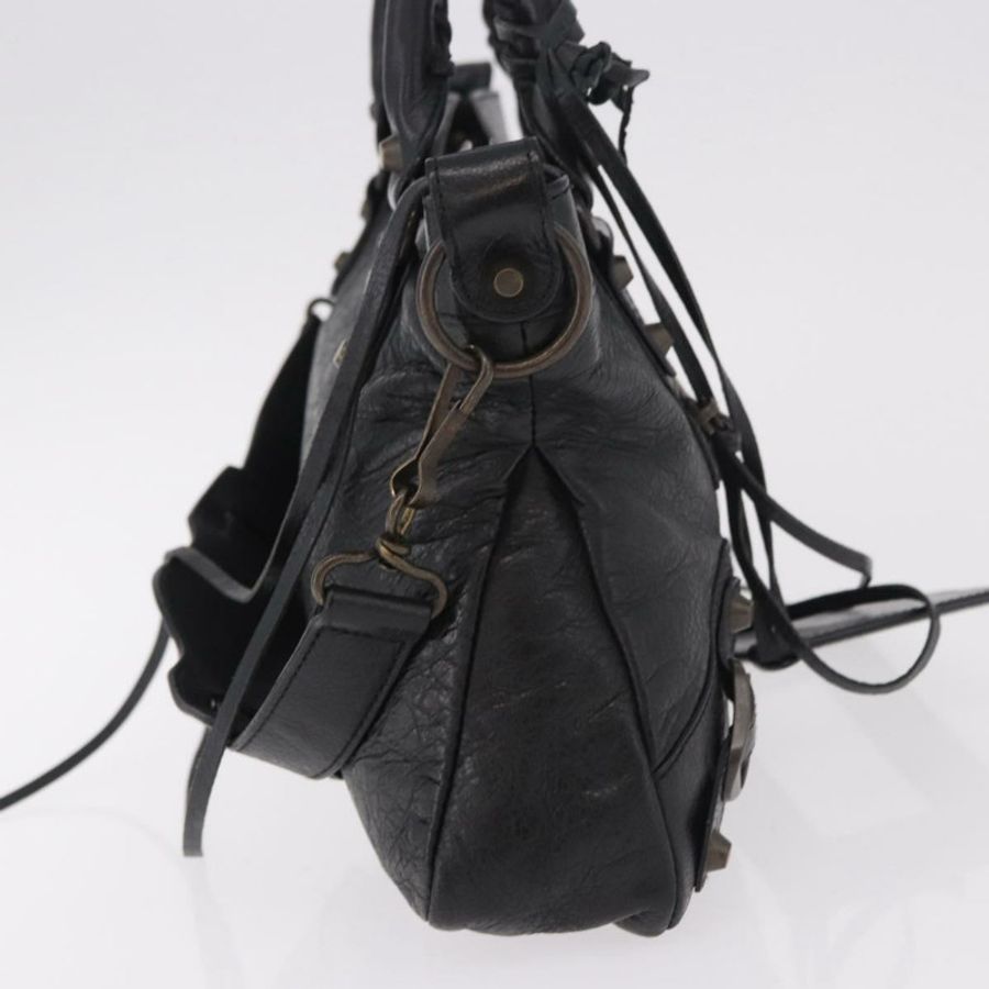 【日本直送】BALENCIAGA The First 手提包 皮革 2way 黑色 103208 正品 185447M-3