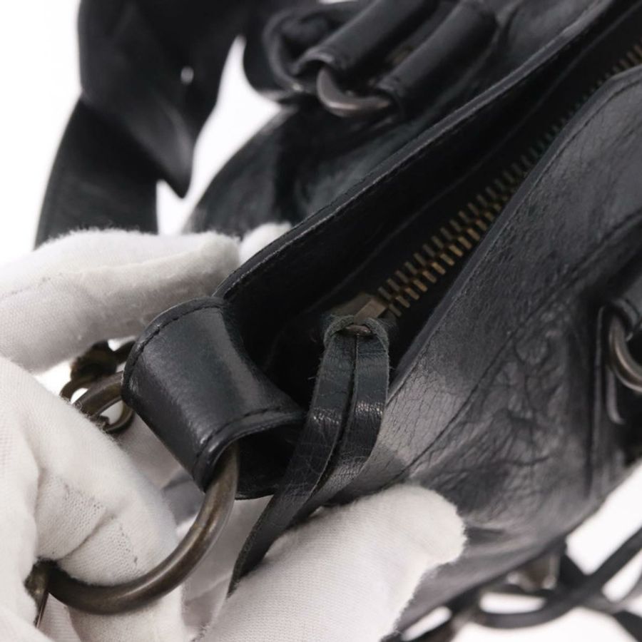 【日本直送】BALENCIAGA The First 手提包 皮革 2way 黑色 103208 正品 185447M-9