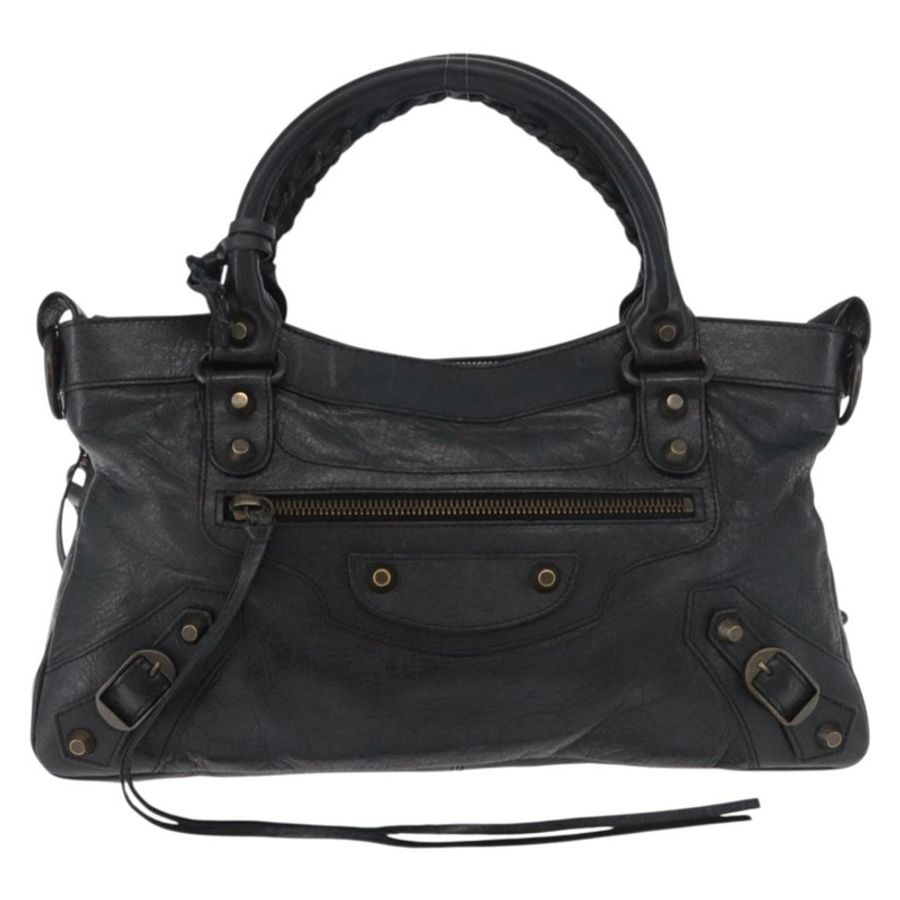 【日本直送】BALENCIAGA The First 手提包 皮革 2way 黑色 103208 正品 185447M-12