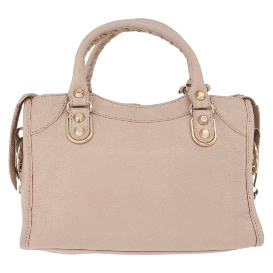 【日本直送】BALENCIAGA 經典金屬邊迷你都會包 皮革 兩用 粉紅色 正品 185449V-1