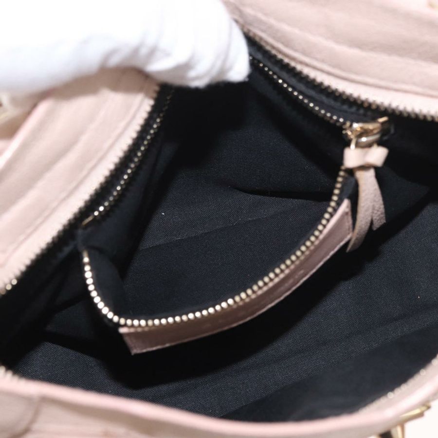 【日本直送】BALENCIAGA 經典金屬邊迷你都會包 皮革 兩用 粉紅色 正品 185449V-24