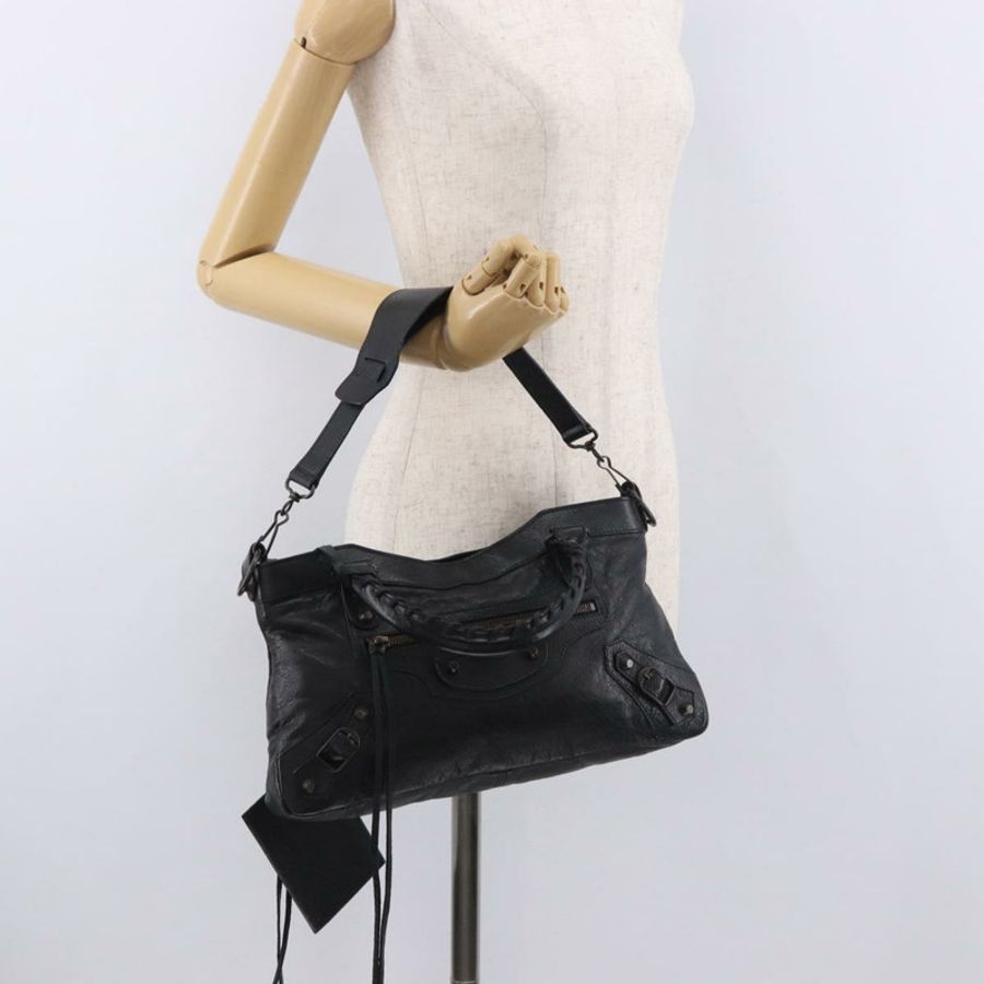 【日本直送】BALENCIAGA The First 手提包 皮革 2way 黑色 103208 正品 185399SAM-28
