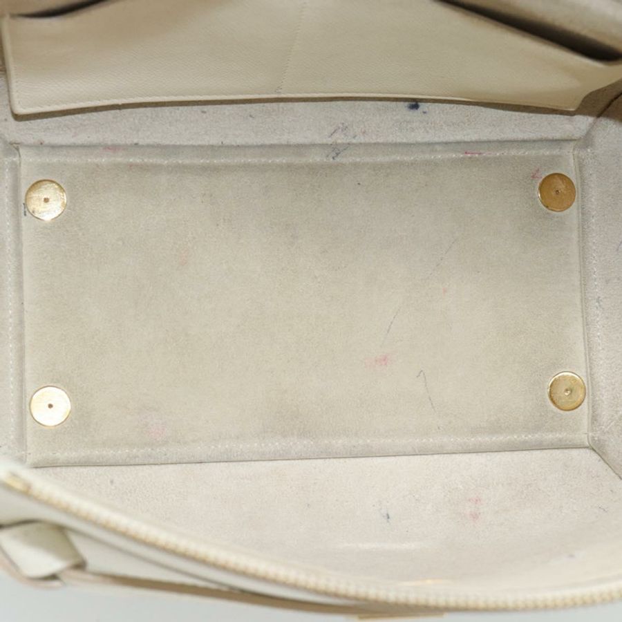 【日本直送】CELINE Micro Belt 手提包 皮革 白色 金色 正品 185630V-8