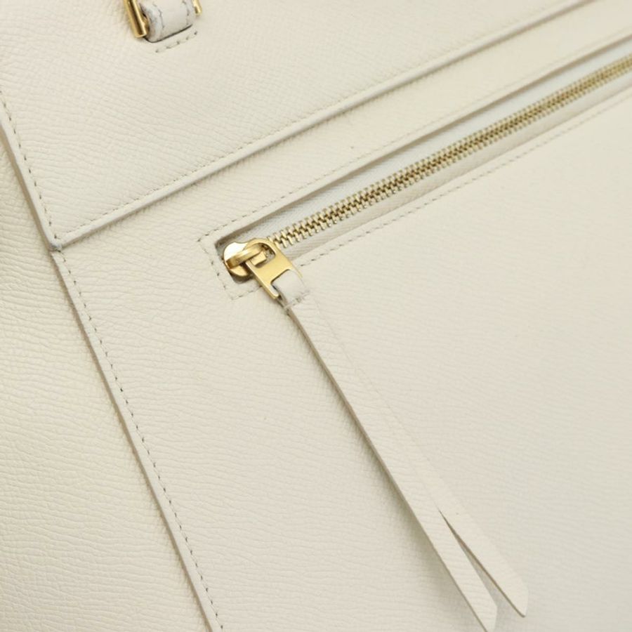 【日本直送】CELINE Micro Belt 手提包 皮革 白色 金色 正品 185630V-19