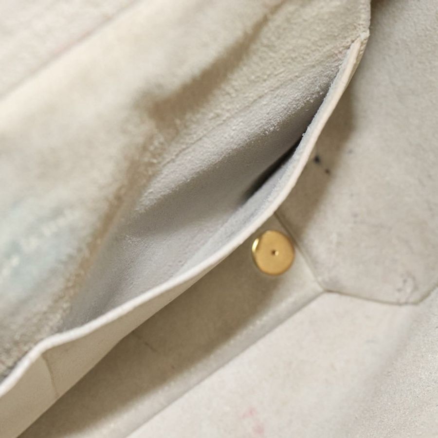 【日本直送】CELINE Micro Belt 手提包 皮革 白色 金色 正品 185630V-25