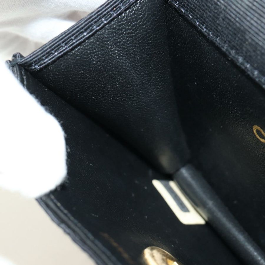 【日本直送】香奈兒 (CHANEL) 絎縫鏈條肩包,帆布材質,黑色,金色雙C標誌,貨號 184384V-23