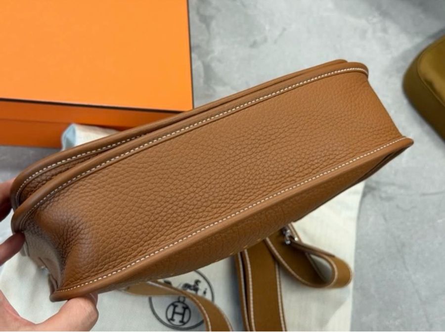 Hermès Evelyne III 29 K Stamp Clemence 金棕色 銀扣 特別帶 香港專門店單-4