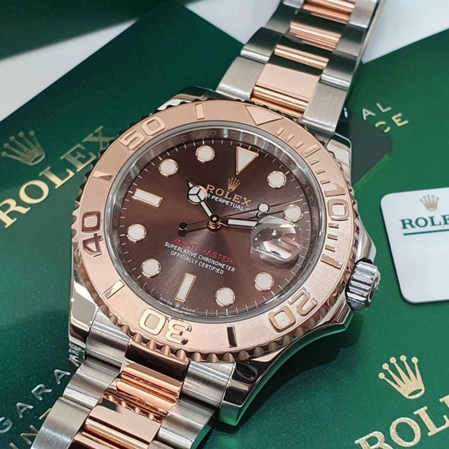【大眾名錶】ROLEX 勞力士 126621 Yacht-Master 2021/05綠卡 永恆玫瑰金 巧克力面盤 錶徑40mm B1214-5