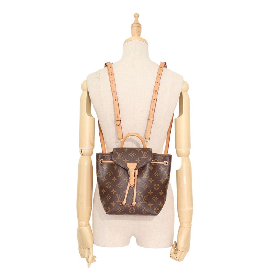 棕色 原花帆布 Montsouris BB 後背包【LOUIS VUITTON LV 路易威登】 M45502-6
