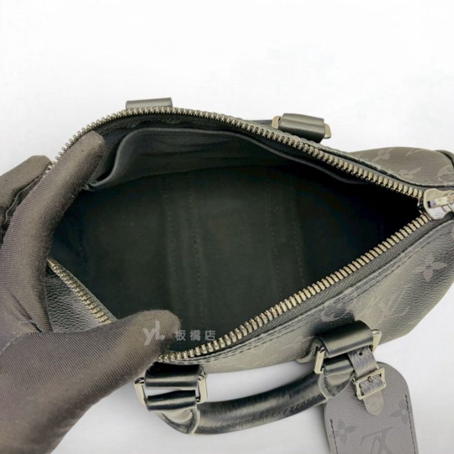 S5558-LV Keepall Bandouliere 25黑灰原花波士頓包M46271-5