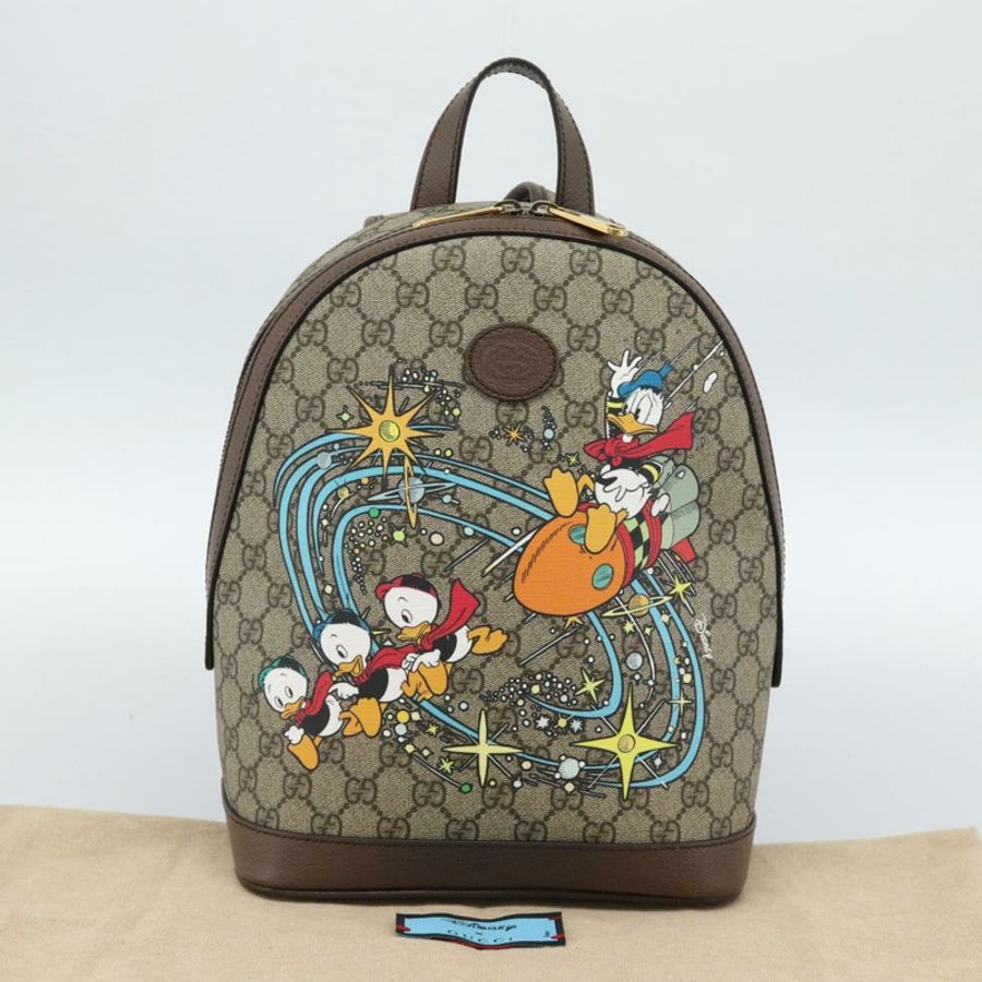 【日本直送】GUCCI GUCCI x Disney GG Supreme 雙肩包 PVC 米色 552884 正品 185480M-11