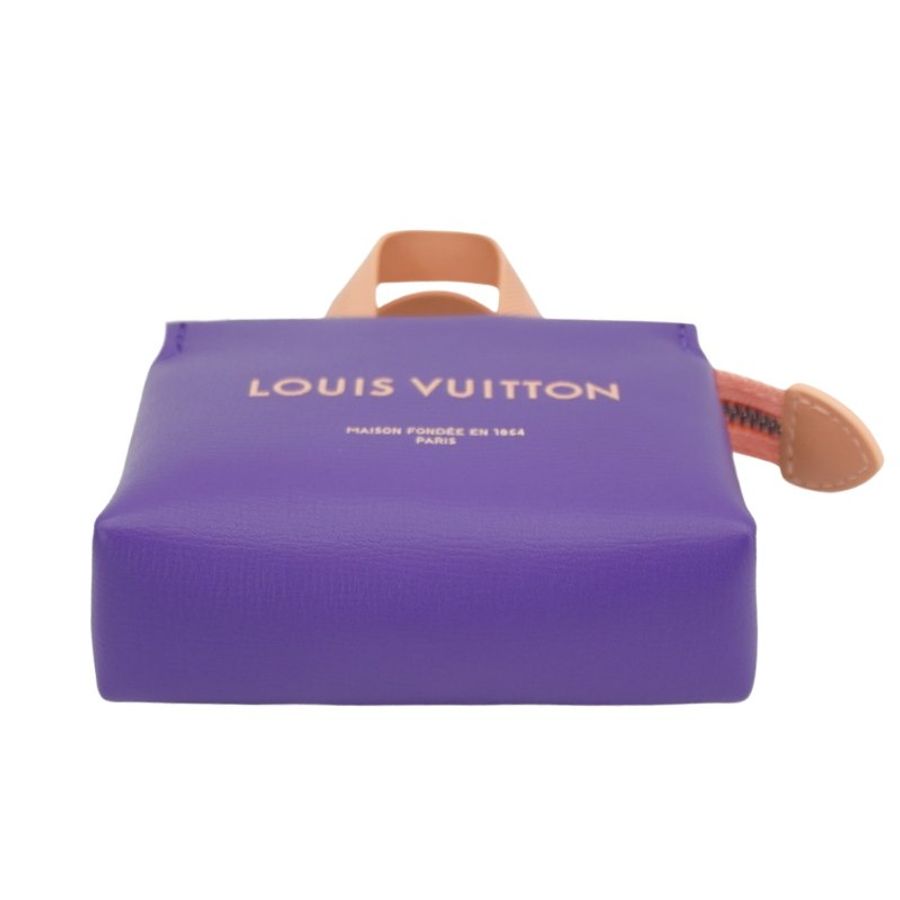Louis Vuitton Mini Shopper 迷你購物袋吊飾/耳機包(M03121-紫)-3