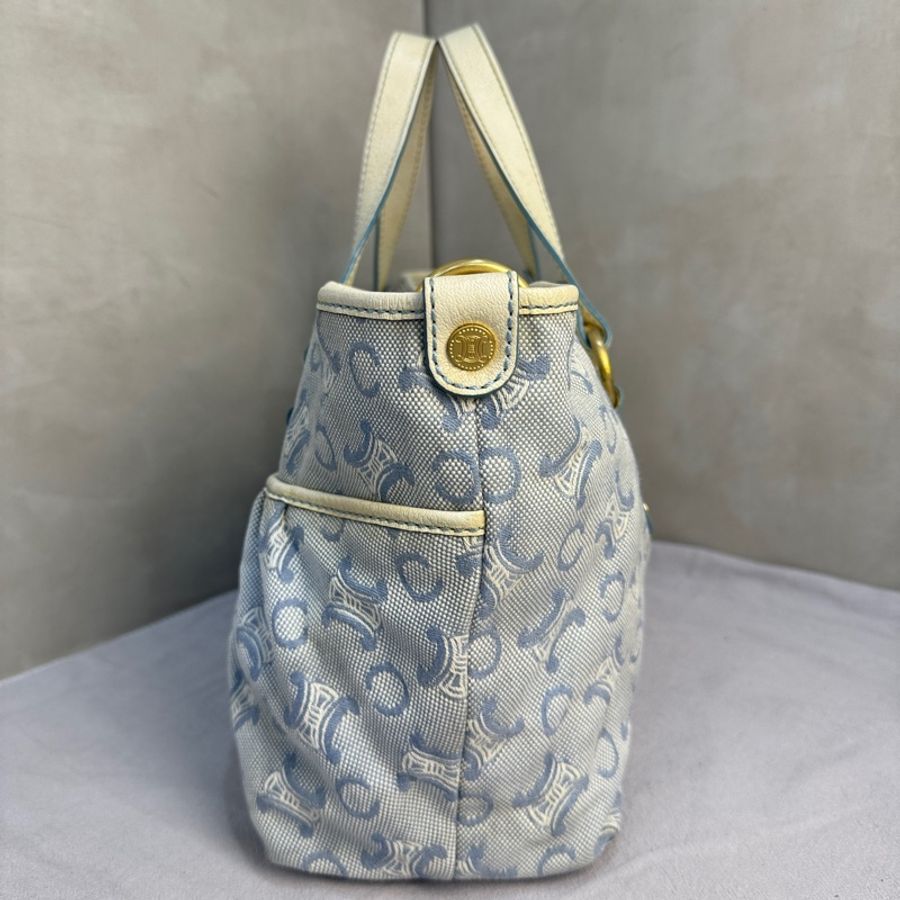 【赫蒂國際精品】 Celine 藍色凱旋門帆布手提包 vintage 二手 中古-7