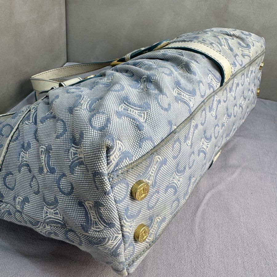 【赫蒂國際精品】 Celine 藍色凱旋門帆布手提包 vintage 二手 中古-10