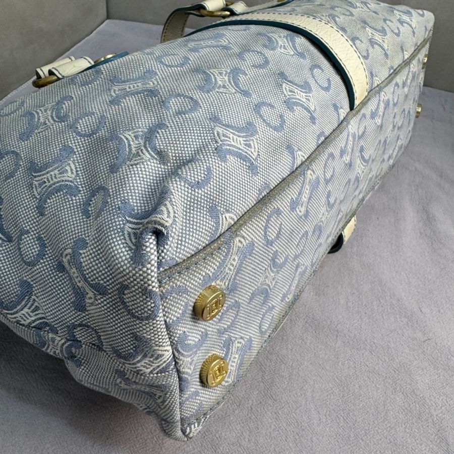 【赫蒂國際精品】 Celine 藍色凱旋門帆布手提包 vintage 二手 中古-12