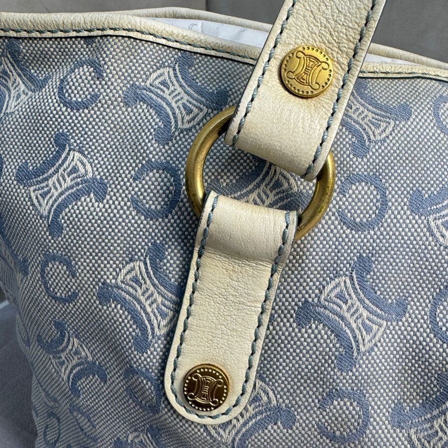 【赫蒂國際精品】 Celine 藍色凱旋門帆布手提包 vintage 二手 中古-16