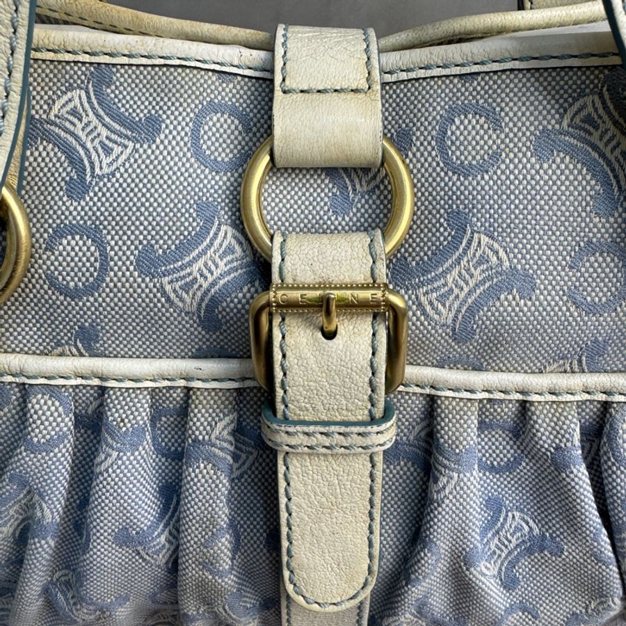 【赫蒂國際精品】 Celine 藍色凱旋門帆布手提包 vintage 二手 中古-20