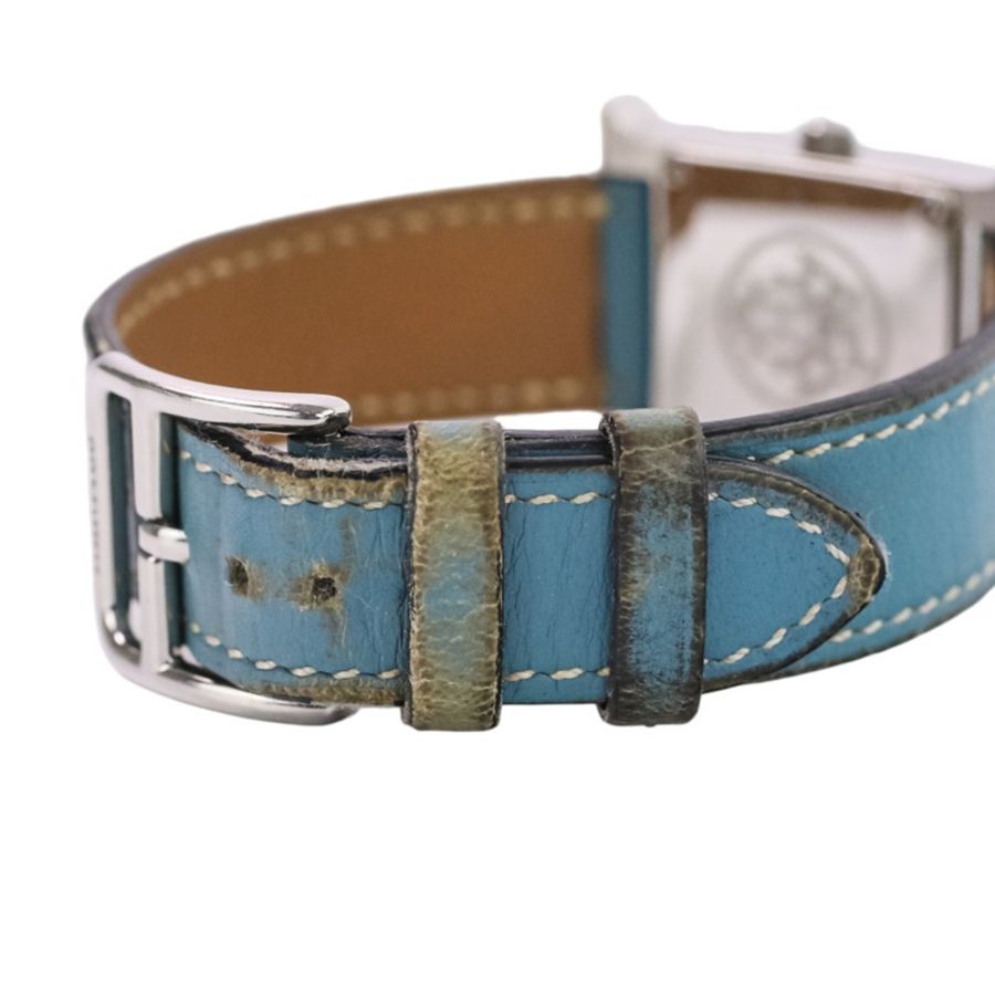 愛馬仕 H-Watch HH1.210 白色錶盤 藍色銀色女士腕錶-13