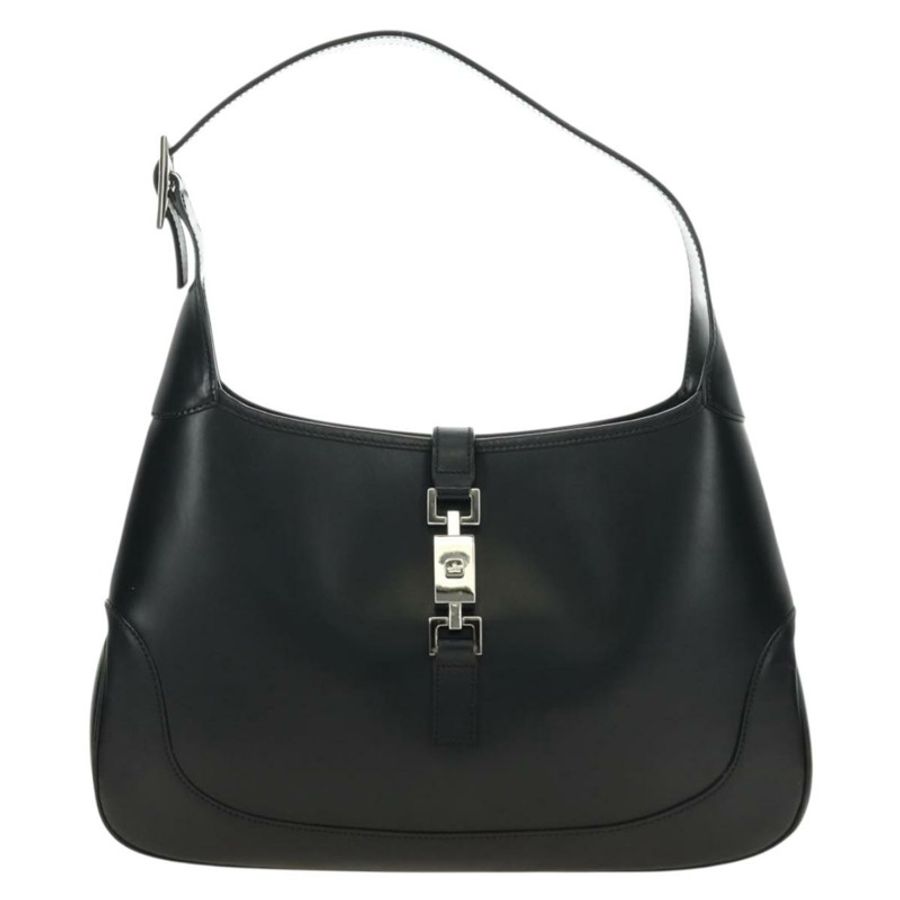 【日本直送】GUCCI Jackie 單肩包,黑色銀色皮革,貨號 001 3306 2684,正品編號 184583SAM-12