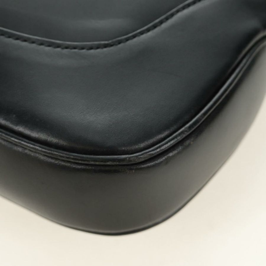 【日本直送】GUCCI Jackie 單肩包,黑色銀色皮革,貨號 001 3306 2684,正品編號 184583SAM-15
