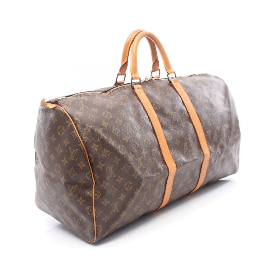 路易威登 Keepall 55 旅行手提包 M41424 Monogram 皮革 棕色 二手-1