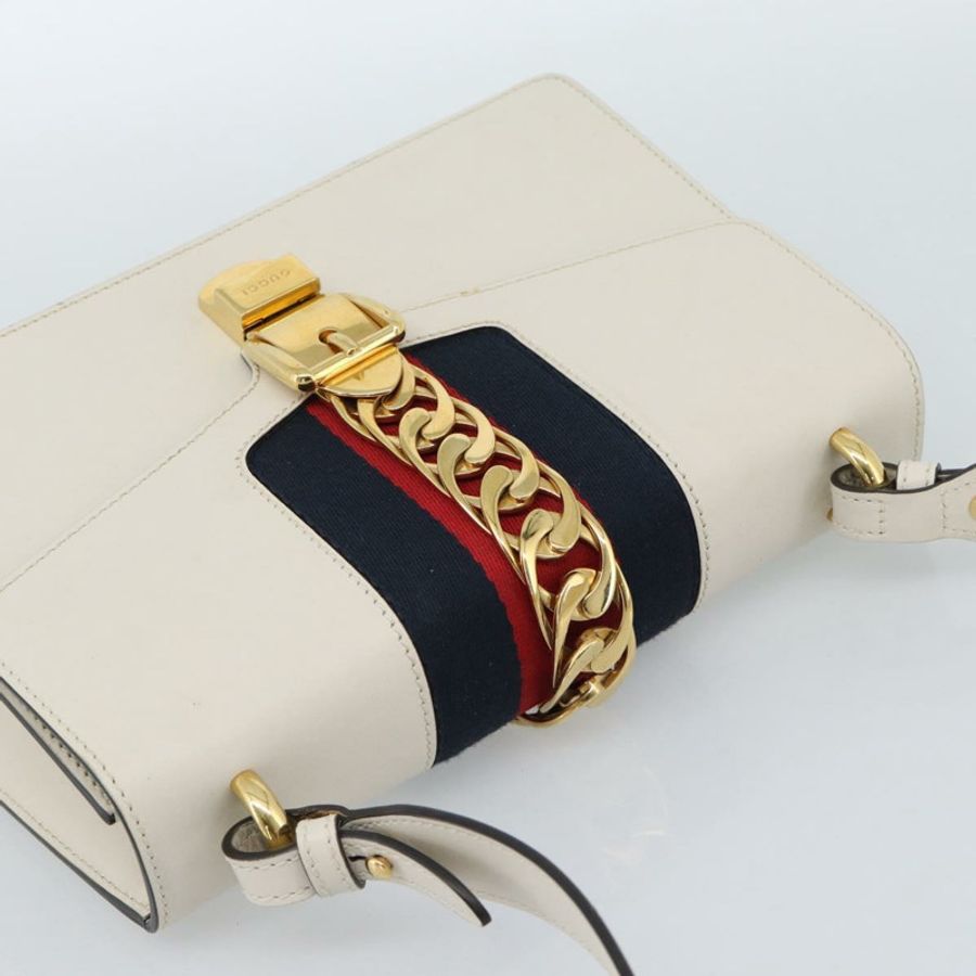 【日本直送】GUCCI Silvi Sherry Line 皮革雙肩包 紅色 金 海軍藍 421882 正品 ka4661M-5
