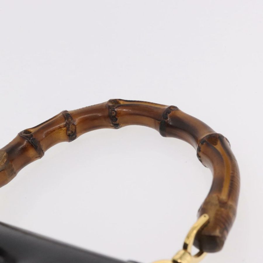 【日本直送】GUCCI 竹節手提包 皮革 黑色 金色 000 01 0633 正品 184960V-7