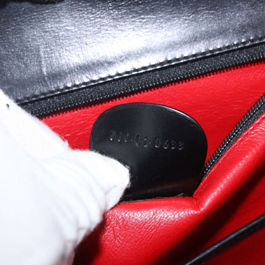 【日本直送】GUCCI 竹節手提包 皮革 黑色 金色 000 01 0633 正品 184960V-10