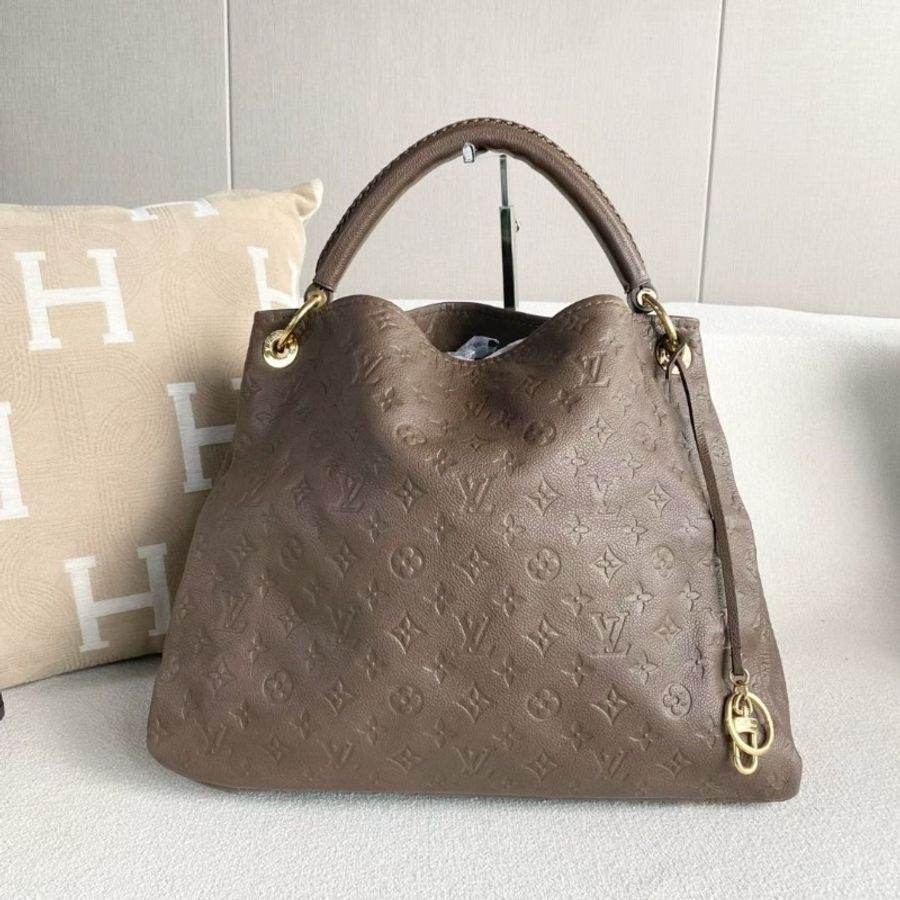 LV ARTSY 全皮壓紋手提包 大象灰牛皮 41*29*17 9新 配件塵袋-0