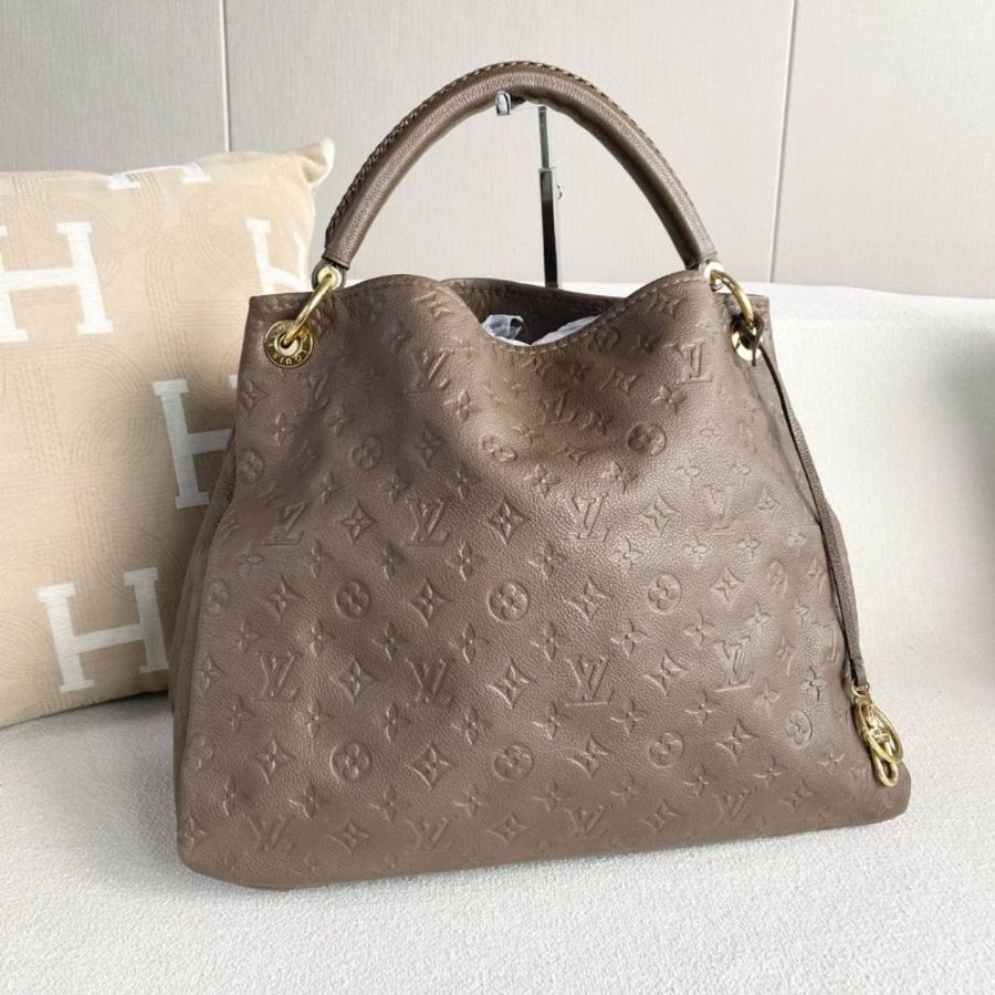 LV ARTSY 全皮壓紋手提包 大象灰牛皮 41*29*17 9新 配件塵袋-4