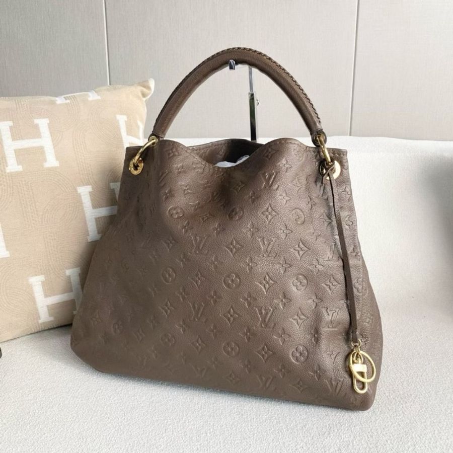 LV ARTSY 全皮壓紋手提包 大象灰牛皮 41*29*17 9新 配件塵袋-6