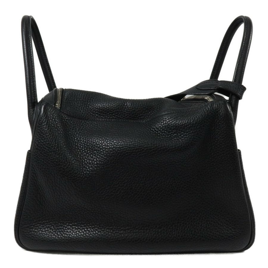 HERMES Clemence皮革Lindy 30手挽肩背兩用袋Noir-2