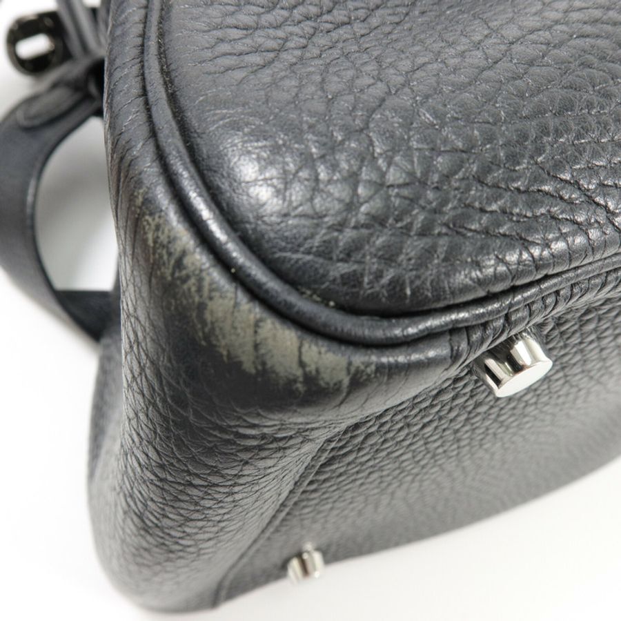 HERMES Clemence皮革Lindy 30手挽肩背兩用袋Noir-15