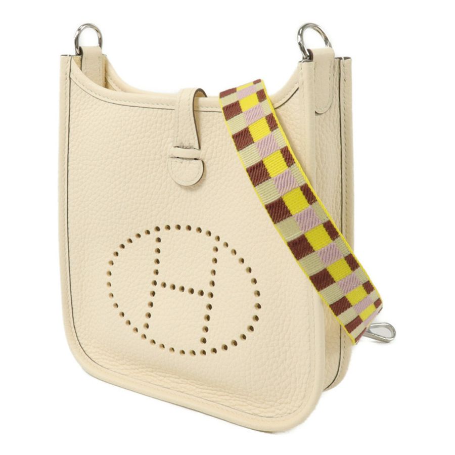 HERMES Clemence皮革Evelyne TPM肩背袋Craie-1