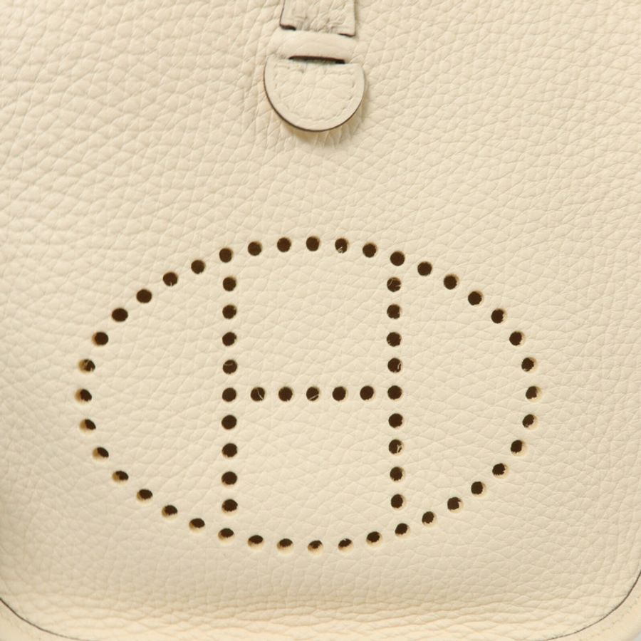 HERMES Clemence皮革Evelyne TPM肩背袋Craie-7