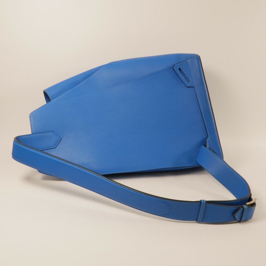 HERMES Evercolor皮革Flash Sailor Backpack背包Bleu Hydra-8