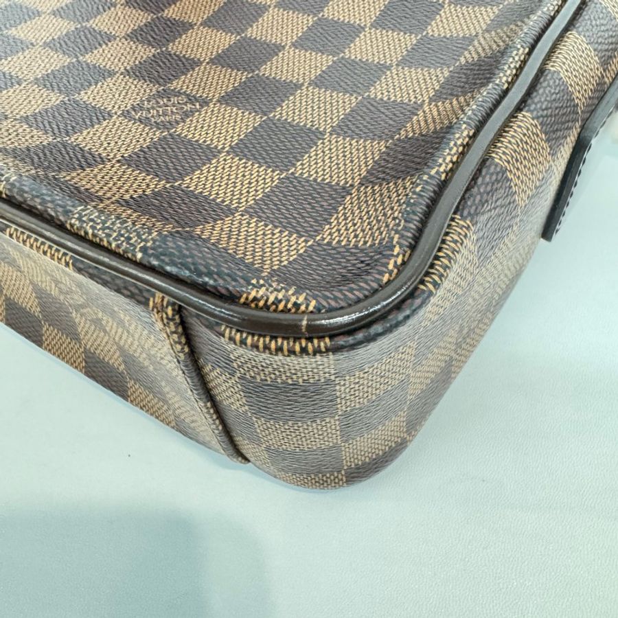 Louis Vuitton/路易威登棕棋盤格翻蓋公文郵差包-12