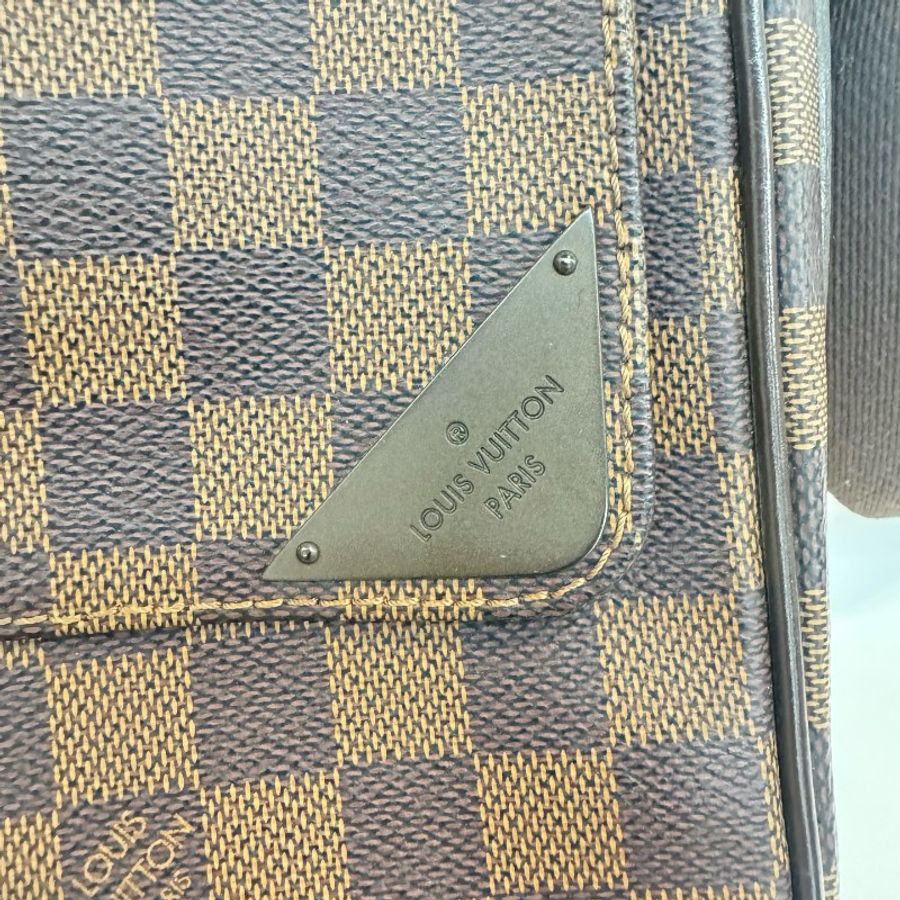 Louis Vuitton/路易威登棕棋盤格翻蓋公文郵差包-13