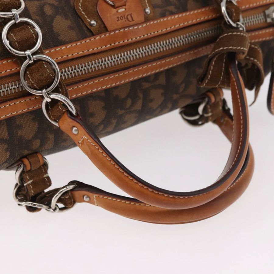 【日本直送】Christian Dior Trotter帆布浪漫鏈條包 PVC棕色銀色 正品 185666SAM-6