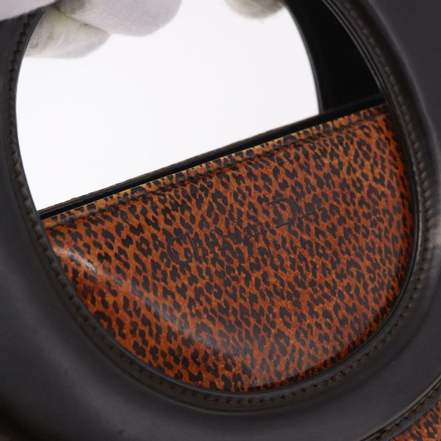 【日本直送】Christian Dior 手提包 皮革 棕色 銀色 正品 185670V-17