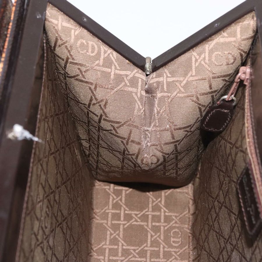 【日本直送】Christian Dior 手提包 皮革 棕色 銀色 正品 185670V-20