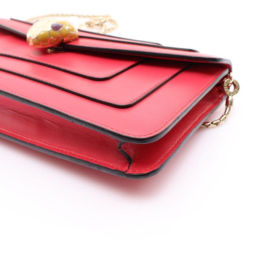 桃紅色 牛皮 Serpenti Forever Chain Clutch 肩背包【BVLGARI 寶格麗】 285167-8