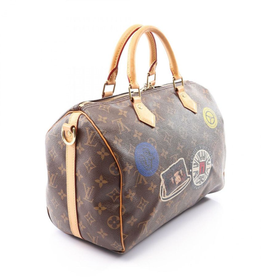 路易威登 Speedy Bandouriere 30 手提包 M43231 Monogram World Tour 棕色-1