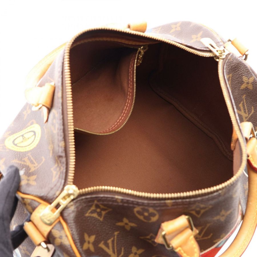 路易威登 Speedy Bandouriere 30 手提包 M43231 Monogram World Tour 棕色-2