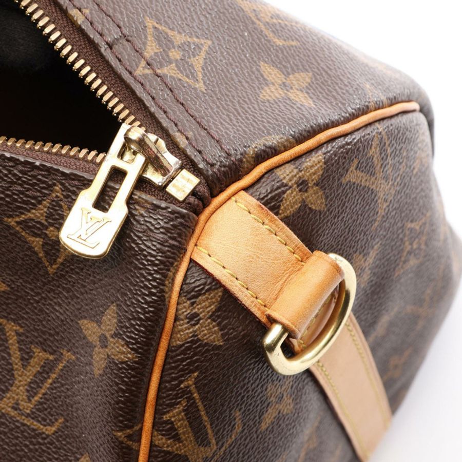 路易威登 Speedy Bandouriere 30 手提包 M43231 Monogram World Tour 棕色-7
