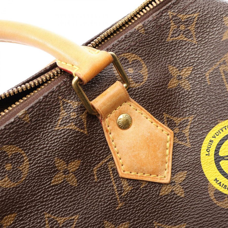 路易威登 Speedy Bandouriere 30 手提包 M43231 Monogram World Tour 棕色-10